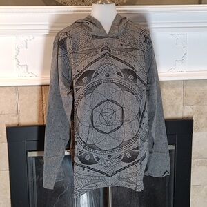 NWT Earthbound size large sacred geometry linen cotton hoodie